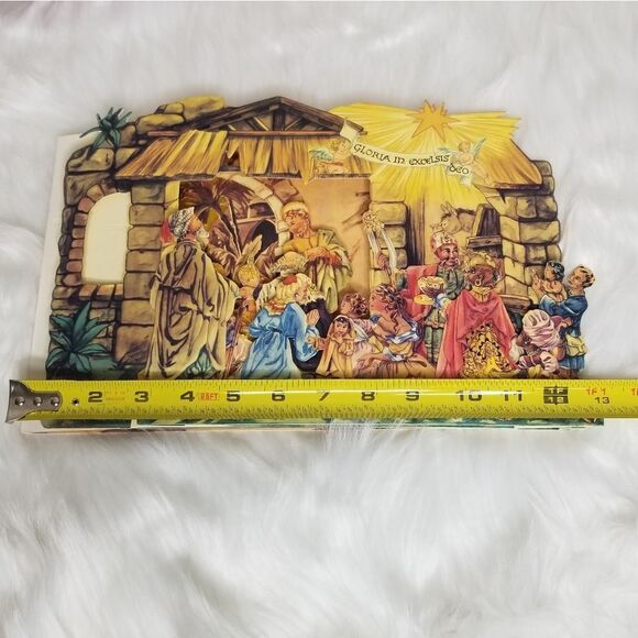 B. Shackman And Co. 1994 Christmas Nativity Jumbo Creche Card 3D Die Cut Pop Out - Picture 11 of 12